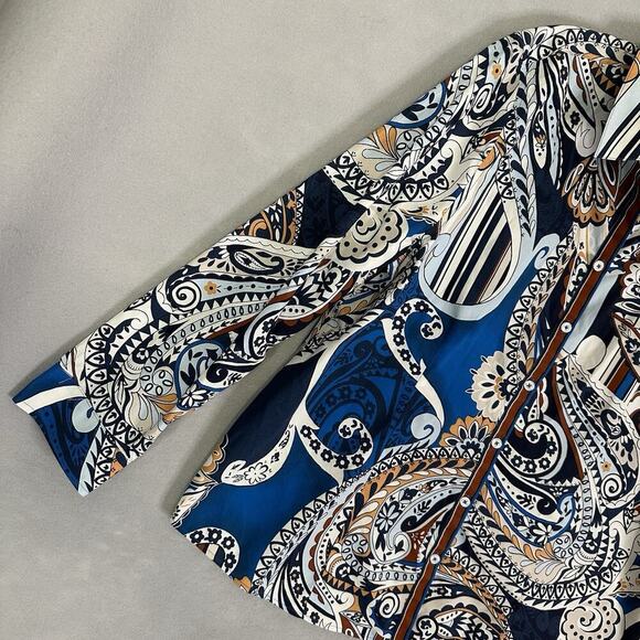 Chicos Sz 3 No-Iron Top Women Plus Sz 16 XL Work Wear Casual Comfortable Paisley - Picture 6 of 16